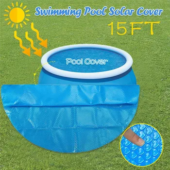 

Hot Swimming Pool Cover Dust Rainproof Pool Cover Blue Round Tarpaulin Durable For Family Garden Pools Swimming Pool Accessories
