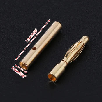 

20pair 2mm Bullet Connector Brushless Motor Banana Plug ESC Battery Accessory