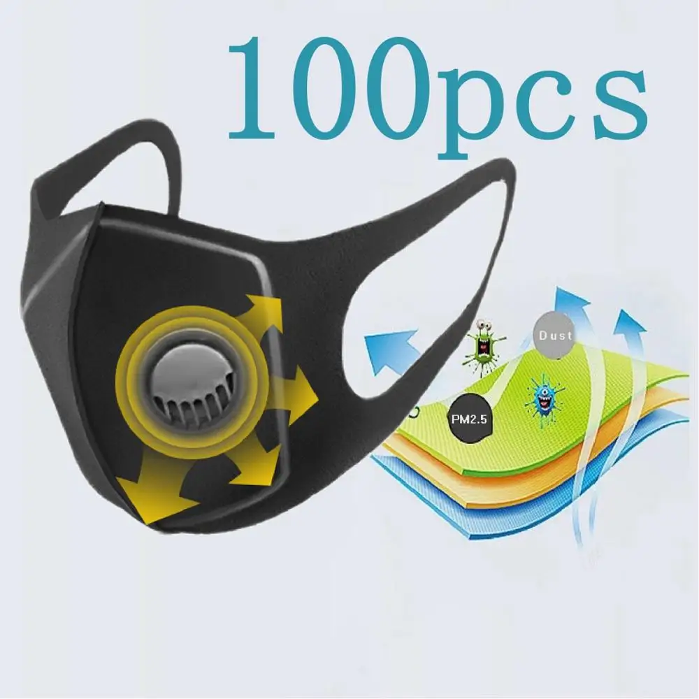 

100pcs Dust Mask Filter Anti PM2.5 Air Pollution Mouth Face Mask Winter Anti Dust Carbon Insert Washed Reusable Masks Men Women