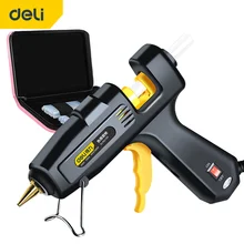 Deli pistola de cola alta temperatura aquecedor derreter pistola de cola quente diy ferramenta de reparo aquecimento pistola cola 7mm quente melt cola varas