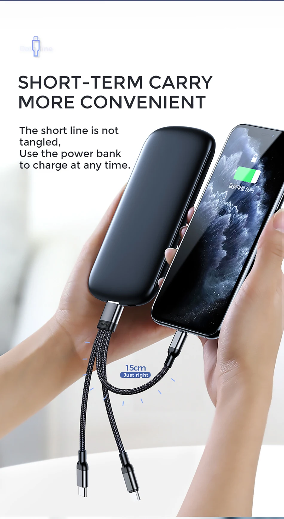 Joyroom 3 в 1 USB кабель короткий Micro usb type C мульти 0,15 М мини зарядное устройство кабель для Xiaomi huawei iPhone 3A USB быстрая зарядка
