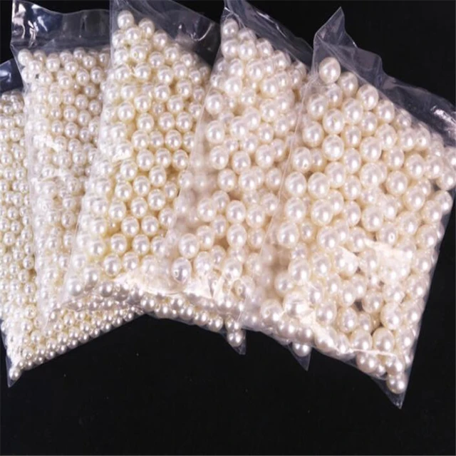 2-18mm Ivory Faux Pearls Round Smooth Ivory ABS Imitation Pearls