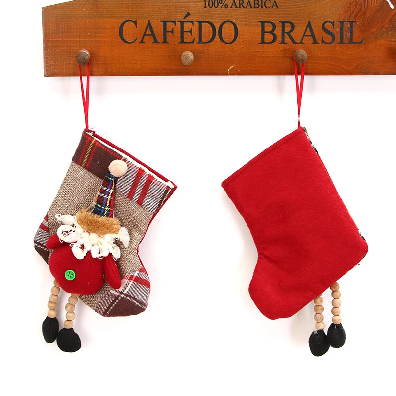 Рождественские чулки Санта-Клауса, Рождественский носок для подарков, висячие украшения, держатели для подарков, украшения для рождественской елки, детский Подарочный мешок для конфет