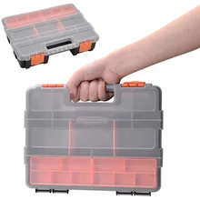 

4Pcs Removable Tool Box Plastic Parts Component Suitcase Transparent Screw Storage Case Profesional Toolbox For Garage Organizer