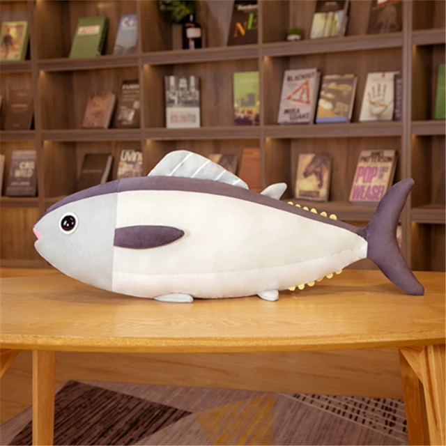 New 65cm Creative Anime Simulation Tunas Plush Fish Toys Stuffed Soft Sea Tunas Plush Pillow Sofa Cushion Gift Kids Toy