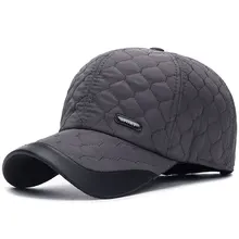 Новая осенне-зимняя простая Толстая теплая бейсбольная кепка в клетку s для мужчин с ушками шапка с наушниками бейсболка для мужчин для папы и кепки s Casquette