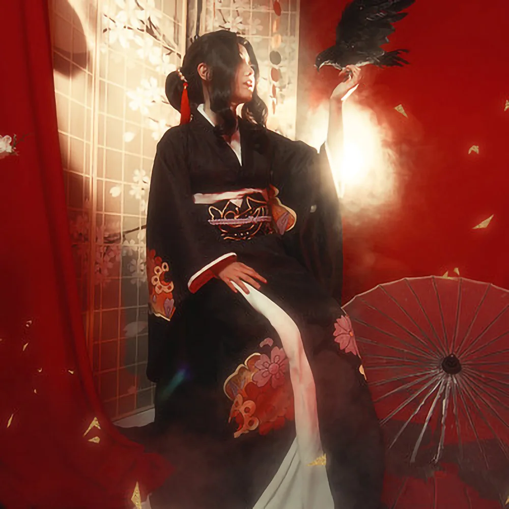 

Anime Demon Slayer: Kimetsu No Yaiba Cosplay Kimono Kibutsuji Muzan Kamado Nezuko Costume Dress NEW