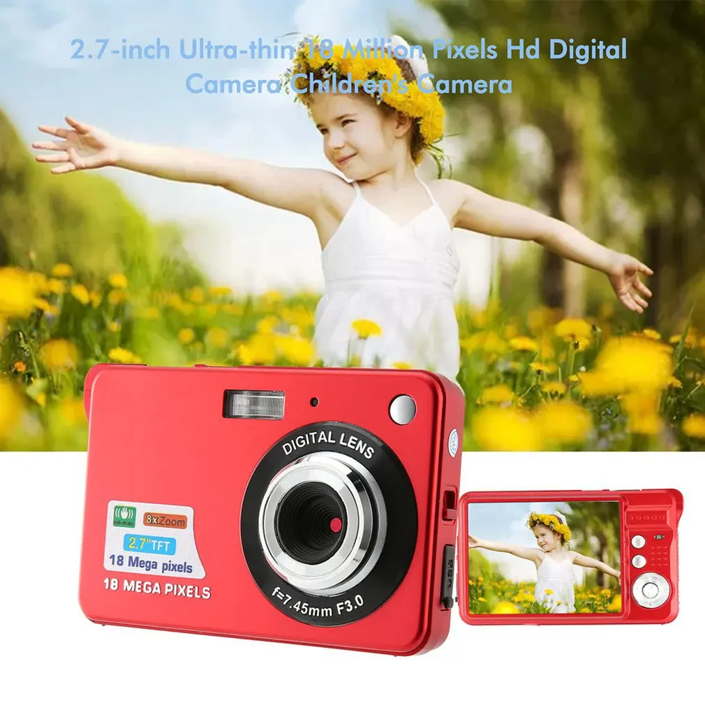 2.7 inch Ultra-thin 18 MP HD Digital Camera Children's Camera Video Camera Digital Students Cameras Birthday Best Gift