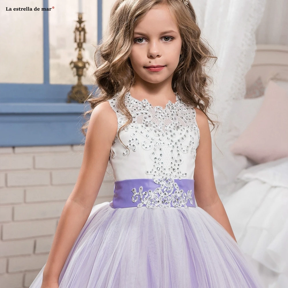 Vestidos de primera comunión/Новинка; кружевное платье с аппликацией из Алина, бирюзы, лаванды, розовый мятный зеленый, бордовый цвет; Свадебные Платья с цветочным узором для девочек