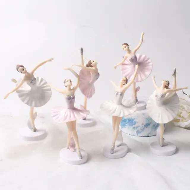 3Pcs Beautiful Dancing Girl Toy Elegant Home Decor Long Service Life Ballet Girl Cake Picks for Kids 3