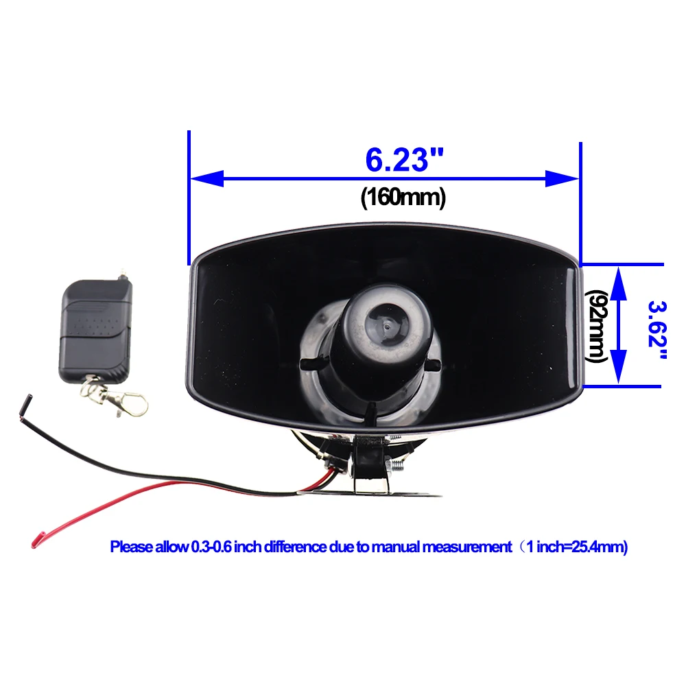 12V DC 7 Tones Sounds Wireless Electronic Siren Vehicle Truck Car Horn Warning Alarm Loudspeaker Police Fire Accessories