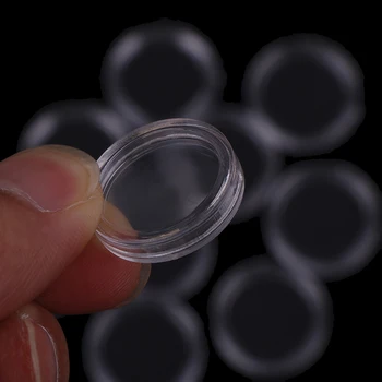 

New 10Pcs Plastic Coin Capsules Box 18mm Transparent Small Round Coin Holder Box For Coin Collection