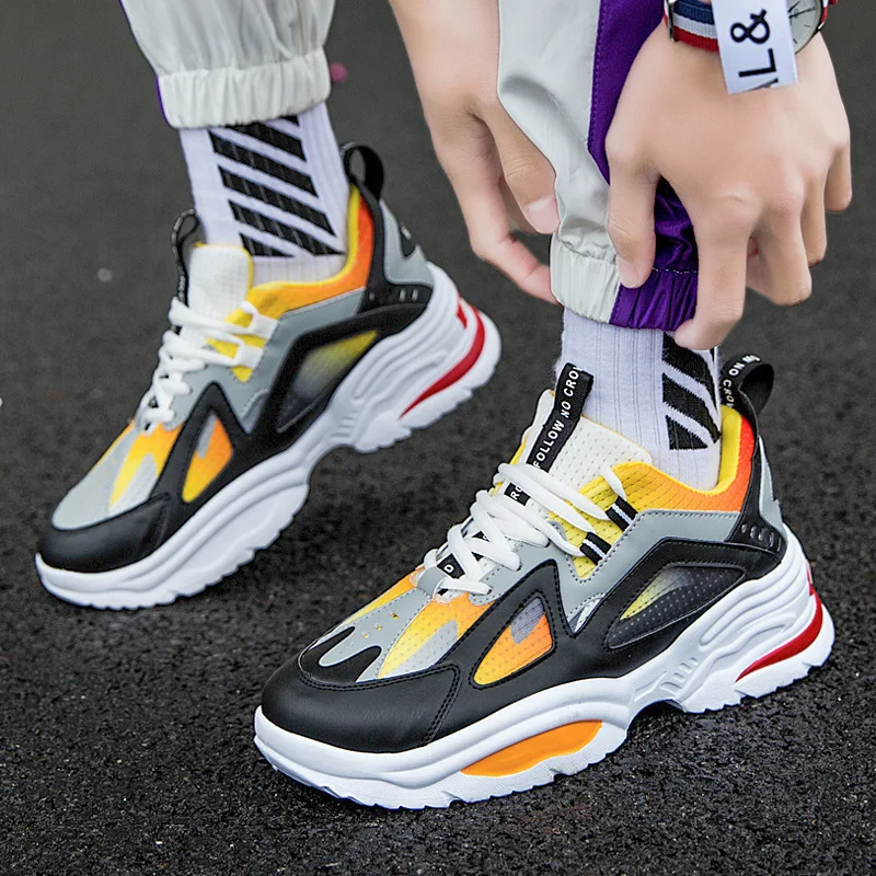 

Fashion Men Shoes Platform Heighten Men's Casual Shoes Colorful Cool Brand Man Footwear Summer Mesh Comfortable Daddy's Shoes