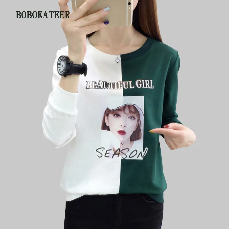 Зеленый Camisetas verano mujer Футболка женская свободная футболка женская футболка черные женские топы футболки женские футболки с круглым вырезом camiseta - Цвет: Зеленый
