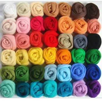 

36 Colors Wool Roving Fibre Soft Wool Yarn Roving For Needle Felting Hand Spinning Wet Felting DIY Doll Needlework