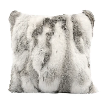 

MS.Softex Genuine Rabbit Fur Pillow Case Patchwork Pillow Cover Natural Fur Cushion Cover Home Decoration FREE SHIPPING