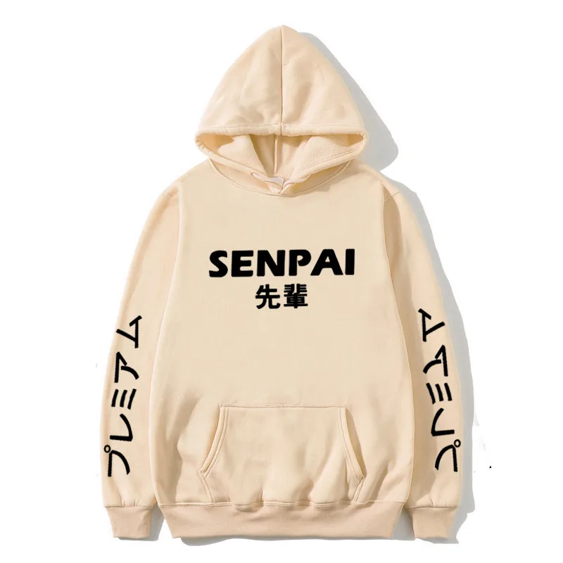 Новая мода японский уличная SENPAI толстовка с капюшоном несколько цветов хип хоп мужские и женские толстовки пуловер sudadera hombre - Цвет: 10 Off white