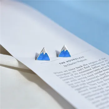 

Mt. Fuji Snow Sterling Silver Earrings New Style Elegant Anti-Allergy Earrings Women's Geometry Triangular Students Ear Stud Y23