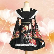 Женские японские традиционные кимоно гейши халаты хаори юката сценический костюм горничной косплей Лолита цветочные чайные вечерние платья