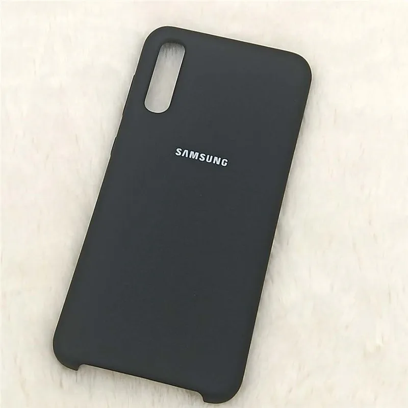 Силиконовый чехол для samsung Galaxy A50, мягкий чехол из ТПУ для samsung A50 A505 A505F SM-A505F, чехол для мобильного телефона и логотип - Цвет: black