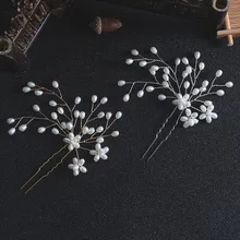 Нежный Smaill жемчужная цепочка ювелирные изделия невесты Пряжа гребни ручной работы серебро/золото зажимы украшения для девочек JC003