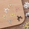 50pcs/lot 10*10mm Brass Flower Connectors DIY Handmade Material For Earrings Necklace Gold Plated Jewelry Making 027 ► Photo 3/5