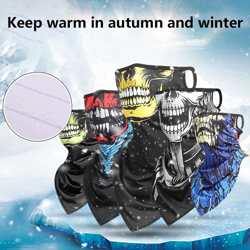 

Hiking Scarves Skull Cycling Bandana Triangle Scarf Multifunctional Sport Hunting Hanging Ear Running Face Neck Cover Men Women