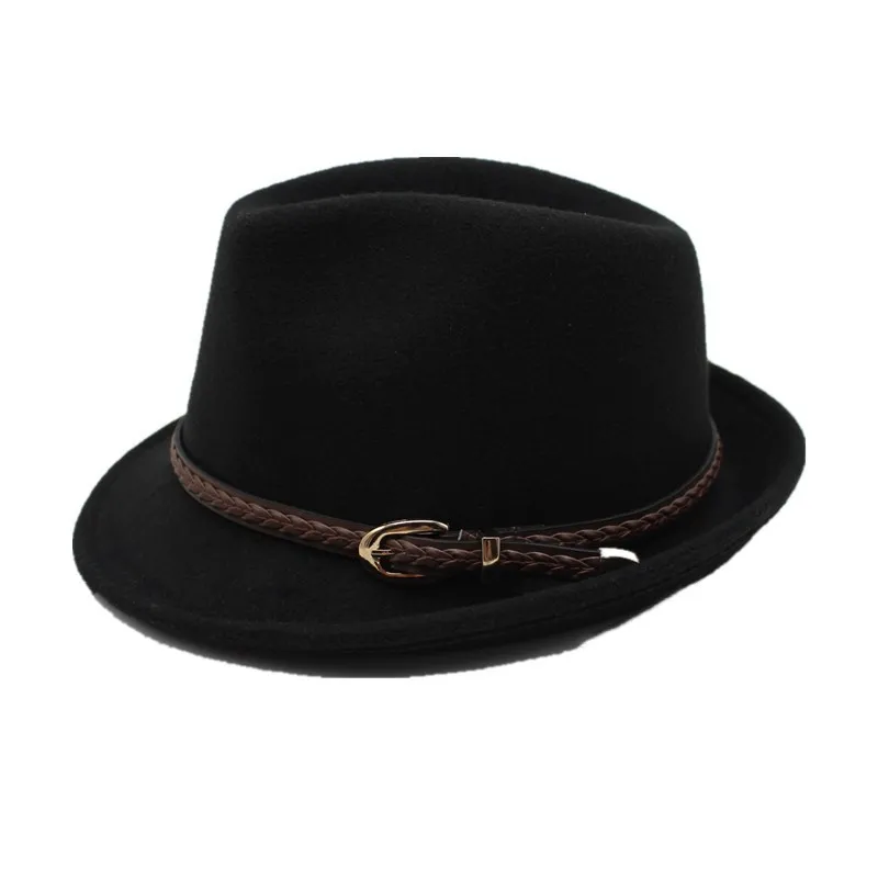 OZyc Европейская американская шерстяная фетровая шляпа Ковбой Джаз шапка тренд Trilby Fedoras Панама шапка с кожаным ремешком для мужчин и женщин