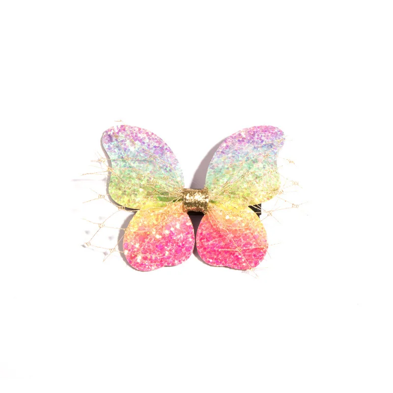 butterfly A 10 шт. модные блестящие градиентные радужные заколки для волос с бантом пастельные заколки для волос с бантом-бабочкой аксессуары для волос для принцессы - Цвет: butterfly A