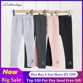 

Girls Leggings For Girls 2020 New 100% Cotton Kids Trousers Girls Pants Skinny Cherry Cartoon Pattern Children Leggings Trousers