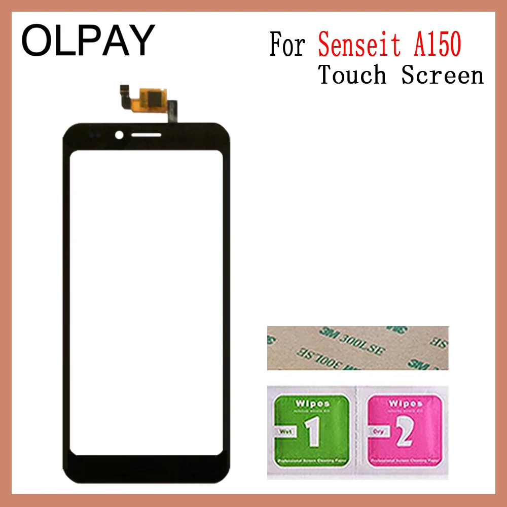 OLPAY 5,0 ''мобильный сенсорный экран для Senseit A150 сенсорный экран дигитайзер панель Fornt стекло сенсор Бесплатный клей+ салфетки