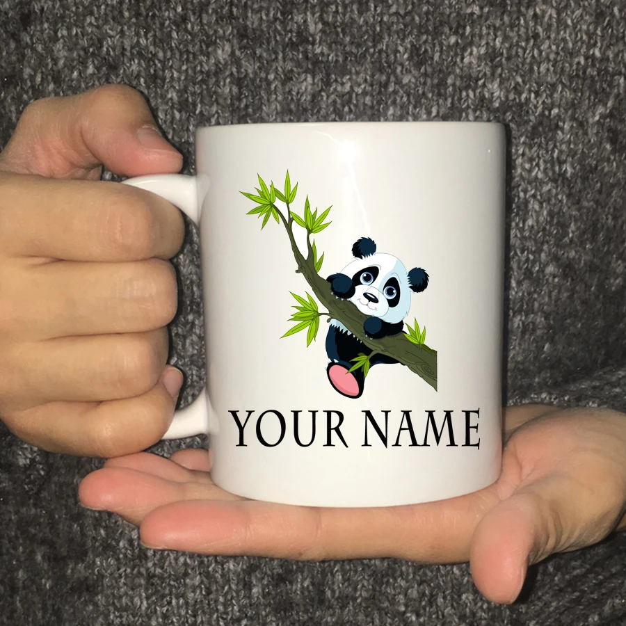 

Personalized Name Panda Kids Children Best Gift 11oz Ceramic Moring Milk Mug Cup