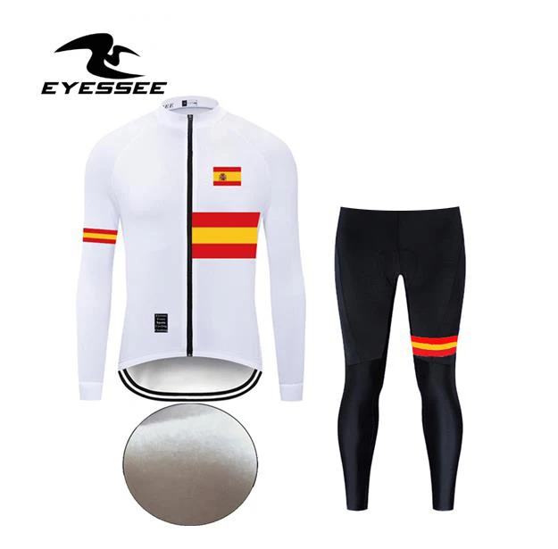 Long suit Eyessee Мужской комплект Джерси для велоспорта Pro Team зимний комплект для велоспорта термальный флис Испания велосипедная одежда Maillot Ropa Ciclismo - Цвет: Long suit