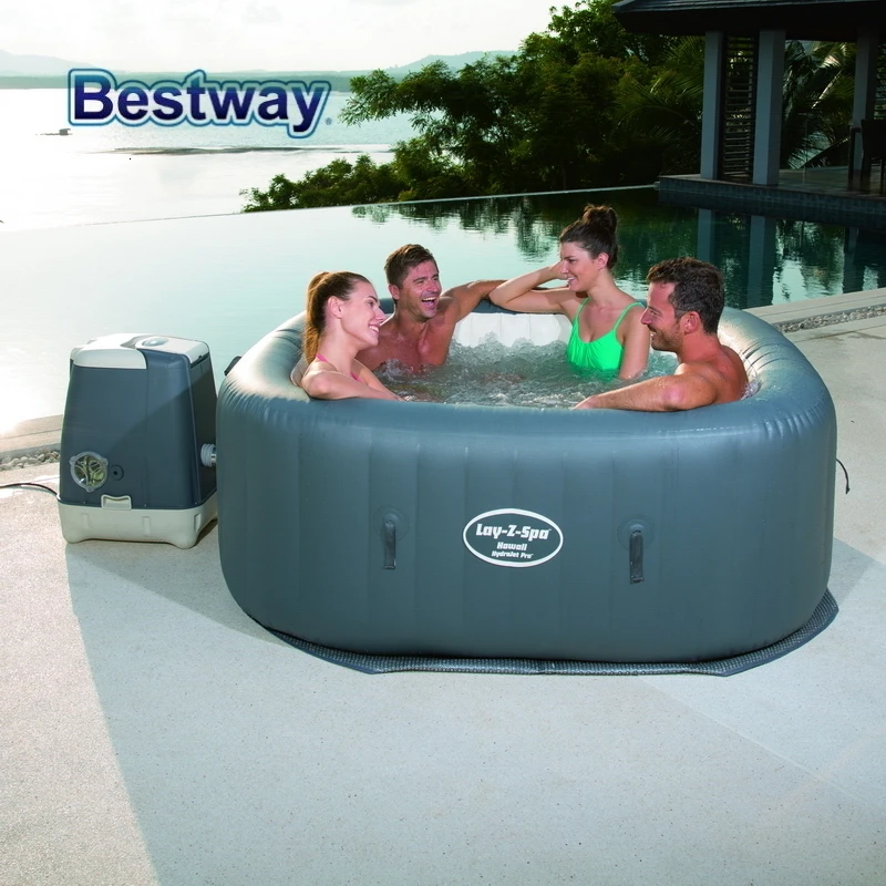 54138 BestWay 180x180x71 см Hawaii HydroJet Pro SPA 71x71x2" Lay-Z-Spa квадратный надувной массажный спа семейный бассейн с подогревом