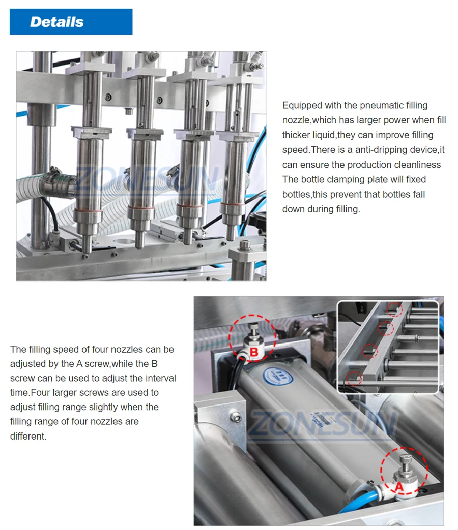 ZONESUN ZS-FAL180C6 Automatic Production Line Four Heads Paste Chocolate Showe Gel Jar Liquid Filling Capping And Labeling Machine