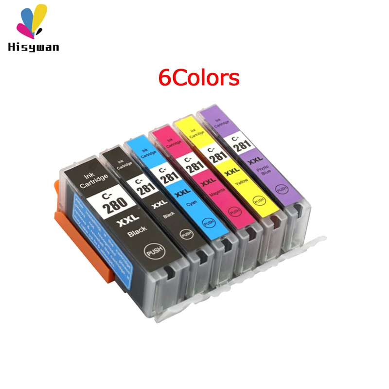 Hisywan PGI 280 CLI 281 чернильный картридж для принтера Canon PGI280 Pixma TR7520 TR8520 TS6120 TS8120 TS9120
