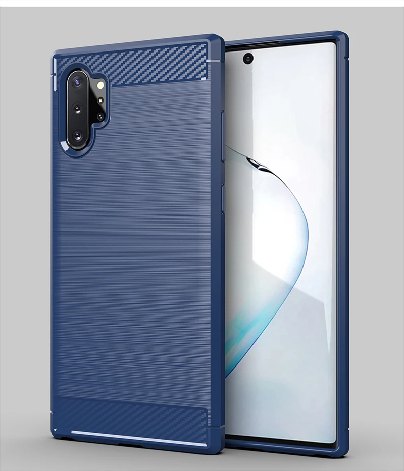 100 шт./лот матовый мягкий чехол-бампер из углеродного волокна для samsung Galaxy Note 8 9 10 S8 S9 S10 Plus S10e 5G