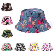 Новинка, Harajuku, Панама с принтом, женская, для рыбалки, для улицы, Панама, для девушек, летняя, хлопок, хип-хоп, кепка, унисекс, плоская, Рыбацкая, солнцезащитные кепки