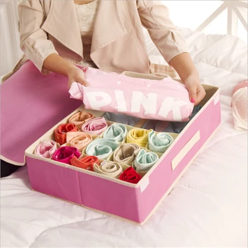 

2019 Newly 1pcs /15 grid Bubble pattern Storage Box Ties Socks Bra Panty Underwear Storage Box Container Non-woven Storage Box
