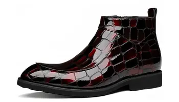 

High-top men boots genuine leather classics ankle men's boots winter men's shoes pointed toe Martin boots