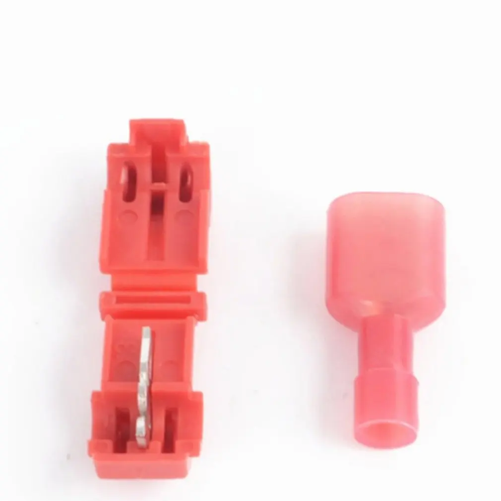60Pcs/Pack Pack T-Type Break-Free Quick-Connect Terminal Male Full-Insulation Joint Clamp Set Connector