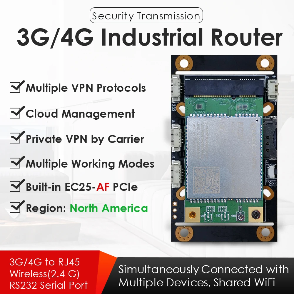 4G LTE промышленный Wi Fi беспроводной маршрутизатор со слотом для SIM карты EC25 A Mini PCIe