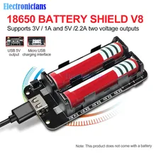 Dual 18650 Lithium Battery Shield V8 3V1A 5V 3A Micro USB Power Bank Battery Charging Module For Raspberry Pi Wifi ESP8266 ESP32