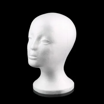 

Female Styrofoam Foam Mannequin Manikin Head Model Hat Glasses Display Foam Mannequin Head Model Hat Wig Display Stand Rack NEW