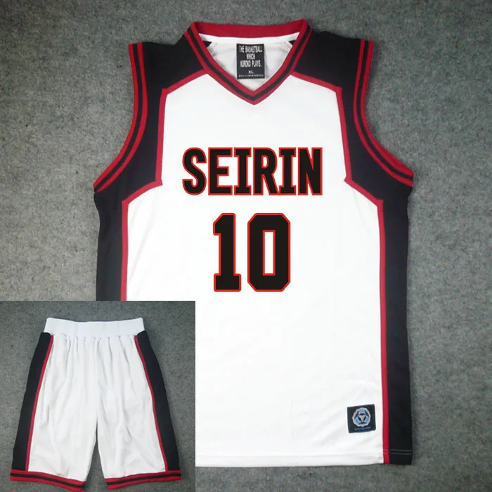 White 10 Old Kuroko no Basuke, Баскетбол куроко, Seirin средней школы № 11 куроко Тецуя № 10 Кагами Тайга, косплей баскетбольная майка Джерси Набор топ, жилет и шорты - Цвет: White 10 Old