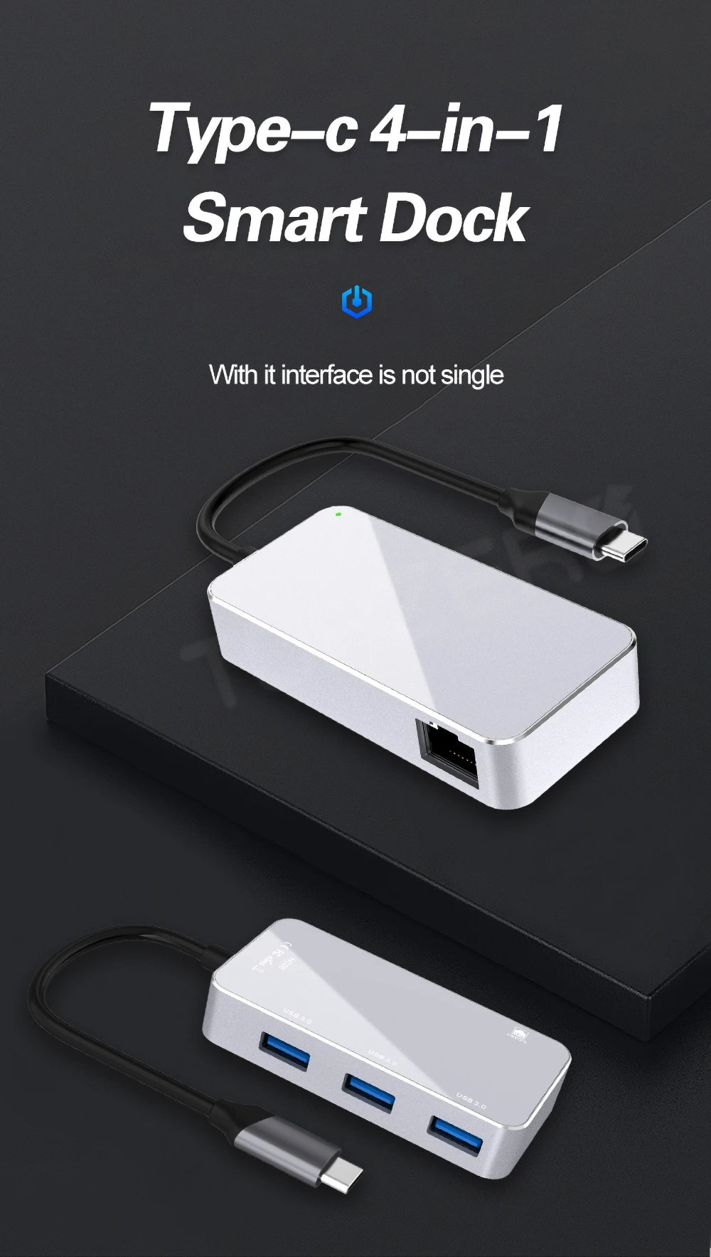 4 в 1 USB 3,0 концентратор RJ45 адаптер для Windows MacBook Pro док-станция Мульти USB C концентратор супер скорость USB 3,0 разветвитель 4 порта USB-C концентратор