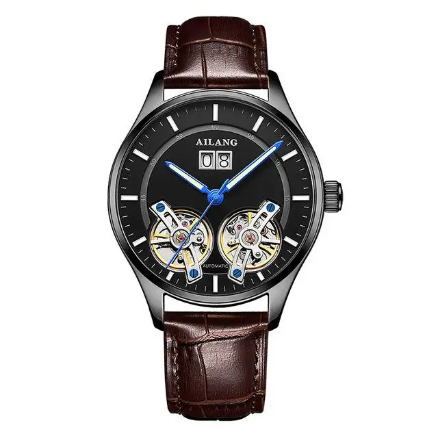 AILANG швейцарские сертифицированные мужские часы новые автоматические механические часы двойной турбийон полые немецкие Маленькие Мужские часы - Цвет: 4