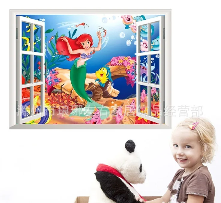 Disney Mermaid Fairy Wall Decals Kids Rooms Bathroom Home Decor Underwater Bubble Fish Wall Stickers Mural Art DIY Poster Disney Mermaid Fairy Wall Decals Kids Rooms Bathroom Home Decor Underwater Bubble Fish Wall Stickers Mural Art DIY Poster