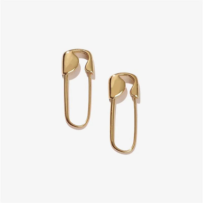 VG 6YM Gold U-shaped Stud Earrings Paper Clip Pin metal Gold Rose Color Earrings Jewelry Pinna Minimalist Jewelry Wholesale - Image 2