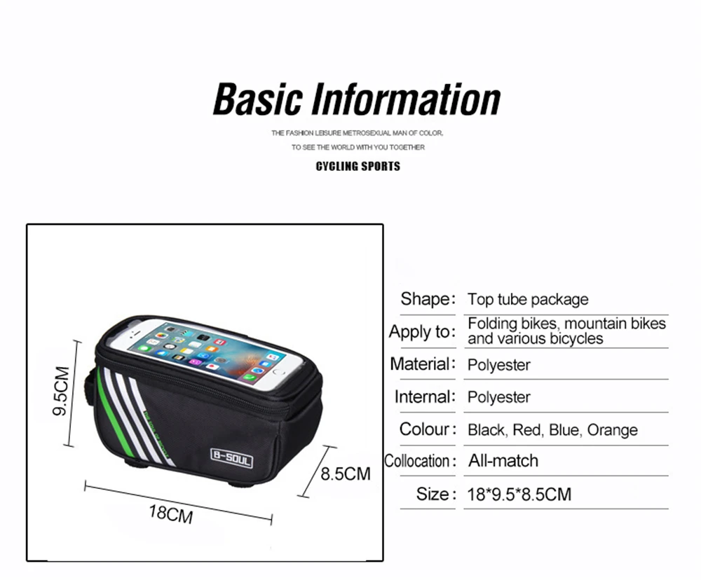 Sacoche De Cadre Vélo étanche TakeZero - Avec Protection Solaire Téléphone - Pour VTT, Vélo électrique - Noire